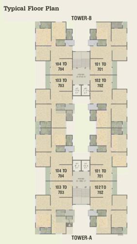 Block A And B Cluster Plan from 1st to 7th Floor aranya-one44-apartments Block A And B Cluster Plan from 1st to 7th Floor