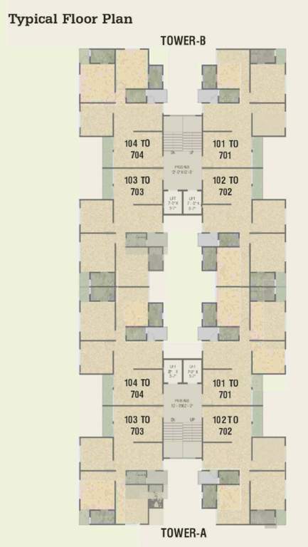  aranya one44 apartments Block A And B Cluster Plan from 1st to 7th Floor