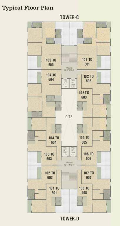  aranya one44 apartments Block C And D Cluster Plan from 1st to 7th Floor