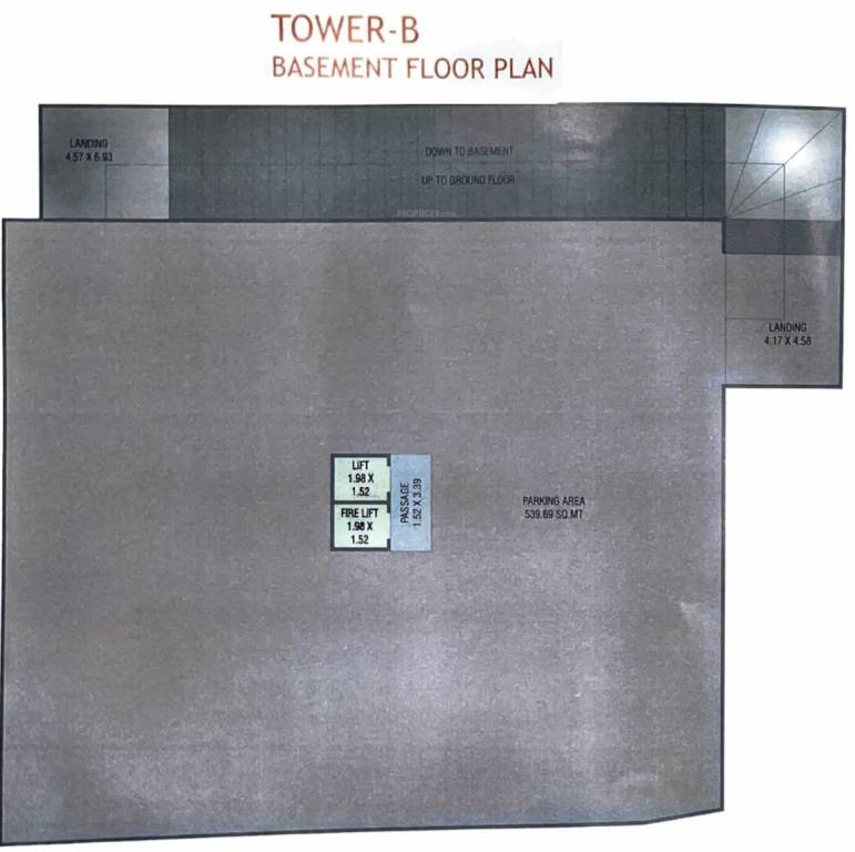 enclave Tower B Cluster Plan for Basement Floor