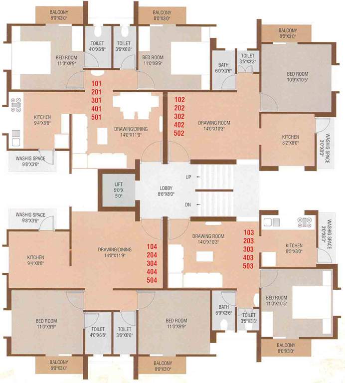  devashay Devashay Cluster Plan from 1st to 5th Floor