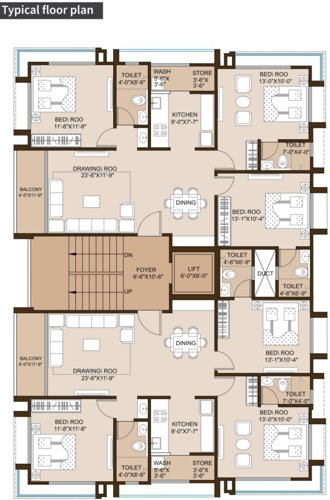  sach Block One Cluster Plan from 1st to 6th Floor