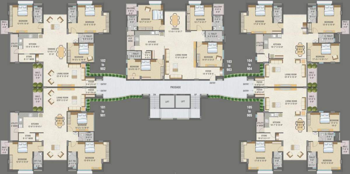  royal retreat Royal Retreat Cluster Plan from 1st to 9th Floor