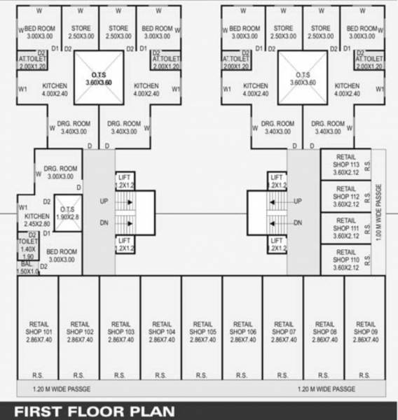 Block A And B Cluster Plan for 1st Floor elegance-3 Block A And B Cluster Plan for 1st Floor