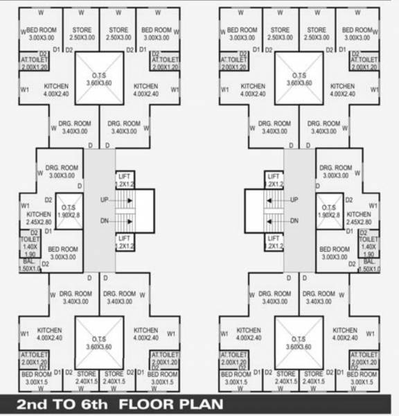 Block A And B Cluster Plan from 2nd to 6th Floor elegance-3 Block A And B Cluster Plan from 2nd to 6th Floor