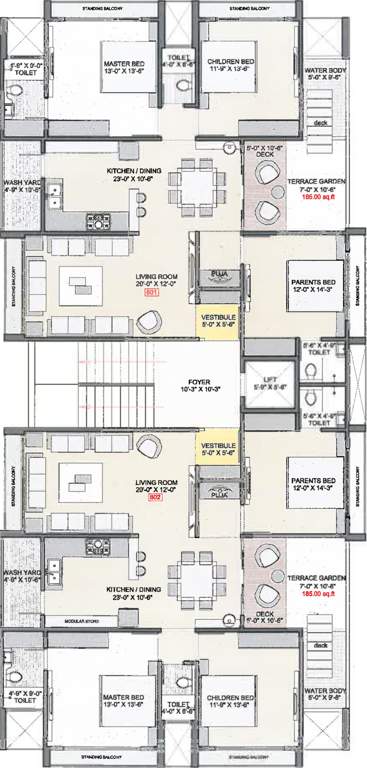  vama elegance Vama Elegance Cluster Plan for 6th Floor