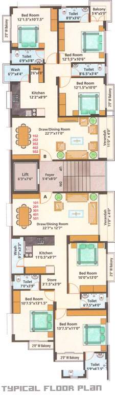  marina 10 residency Marina 10 Residency Cluster Plan from 1st to 5th Floor