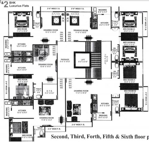  lucky-avenue R1 Cluster Plan from 2nd to 6th Floor