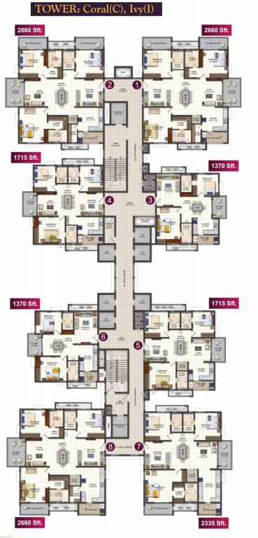 provincia Tower C And I Cluster Plan for Typical Floor