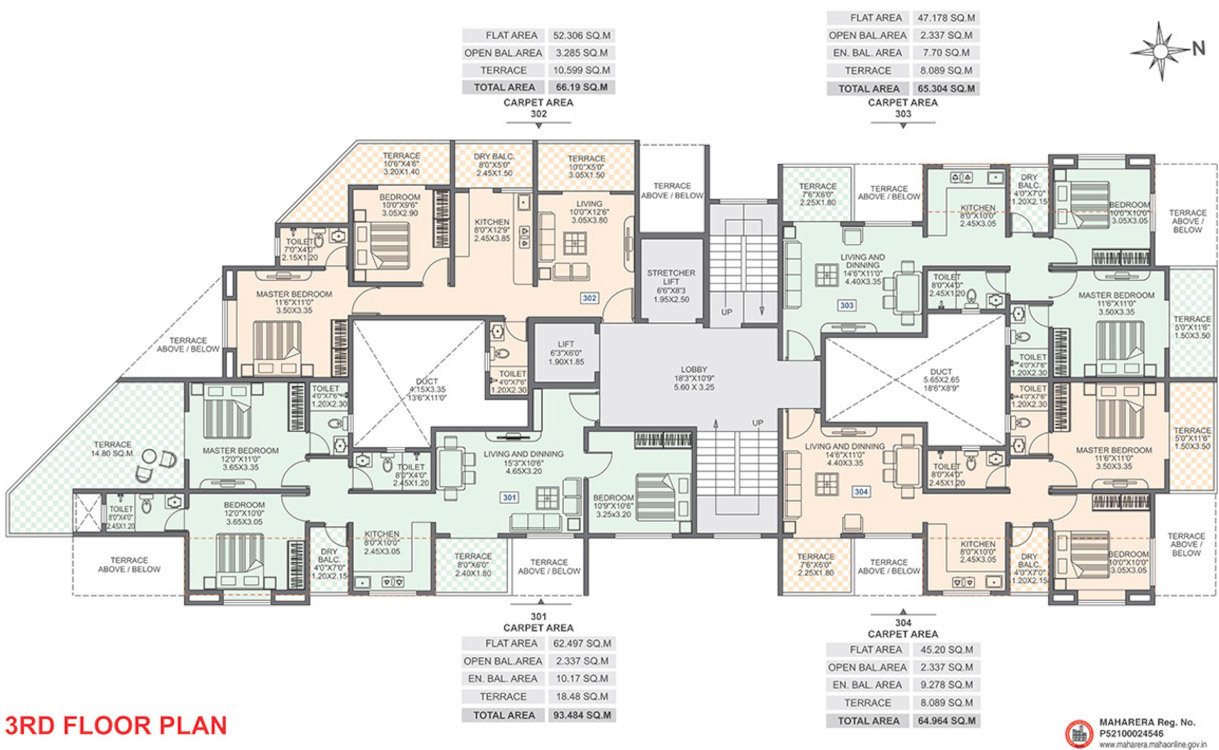  ganesh bella montana A Cluster Plan for 3rd Floor