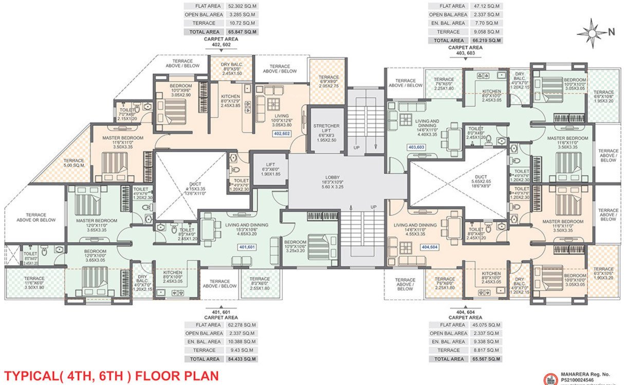  ganesh bella montana A Cluster Plan from 4th to 6th Floor