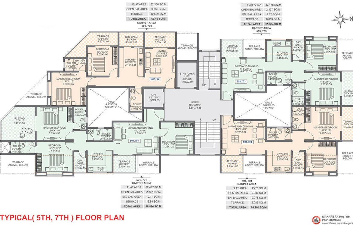  ganesh bella montana A Cluster Plan from 5th to 7th Floor