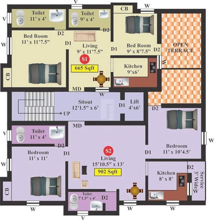  aadhana Aadhana Cluster Plan for 2nd Floor