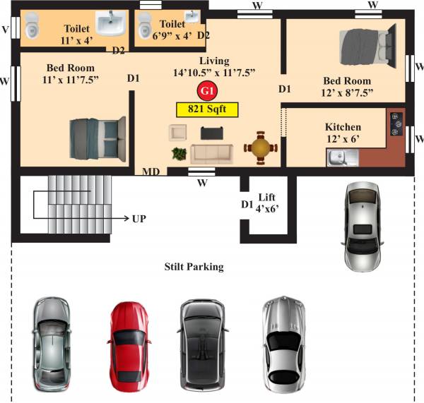  aadhana Aadhana Cluster Plan for ground Floor