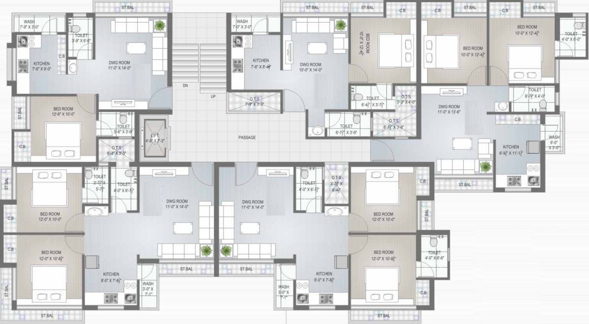  prayag i Prayag I Cluster Plan from 1st to 4th Floor