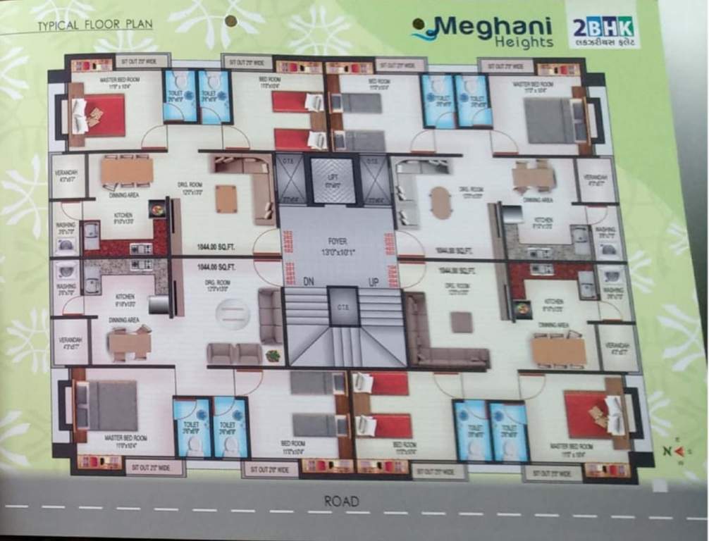  meghani heights Meghani Heights Cluster Plan from 1st to 5th Floor