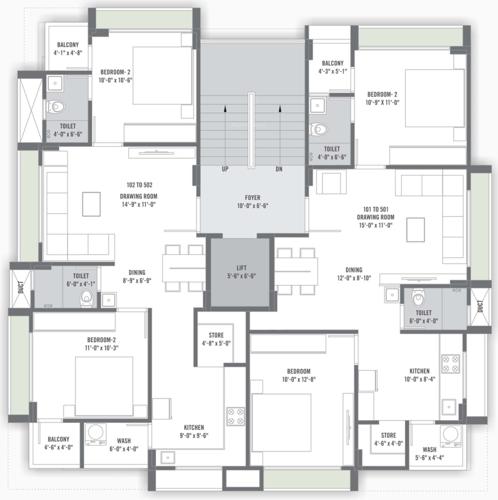  parijaat Parijaat Cluster Plan From 1st To 5th Floor