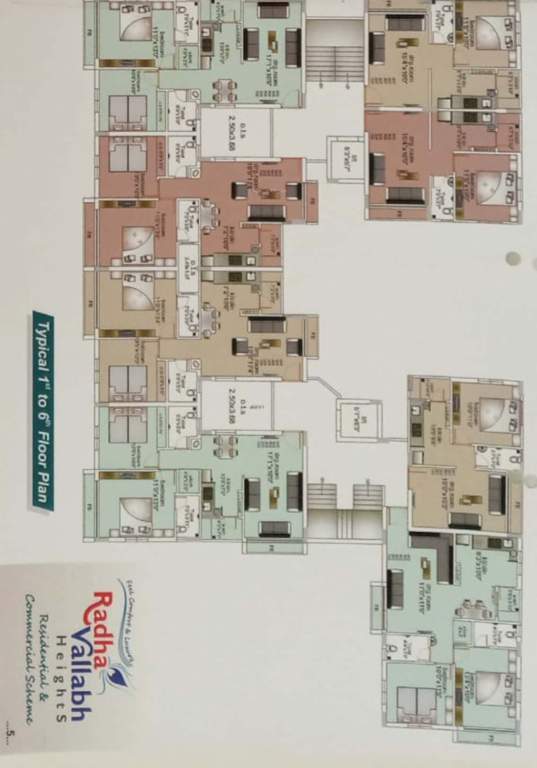  radha vallabh heights Radha Vallabh Heights Cluster Plan from 1st to 6th Floor