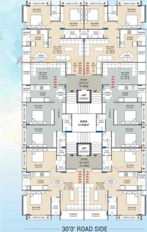  shanti pratham Block A Cluster Plan from 1st to 5th Floor
