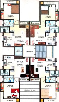 Block A Cluster Plan from 1st to 4th Floor gokulam Block A Cluster Plan from 1st to 4th Floor