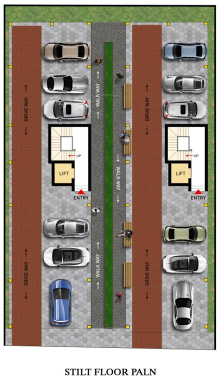  vaigundam apartment Block A & Block B Cluster Plan for ground Floor