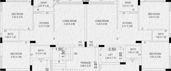  city Wing A , B, C Cluster Plan for 1st Floor
