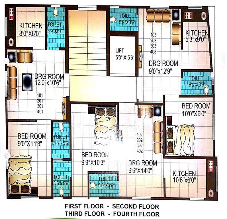  bag a rahemat Bag A Rahemat Cluster Plan from 1st to 4th Floor