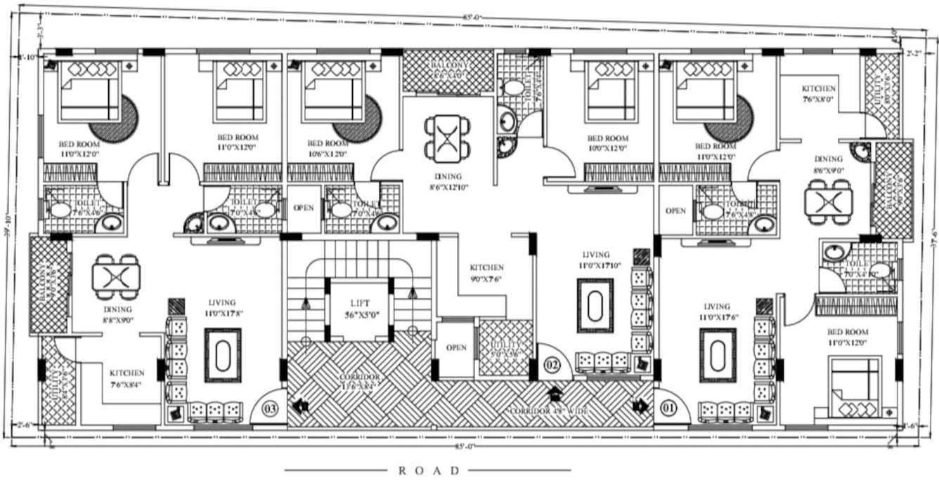  homes Swastik Homes Cluster Plan from 1st to 4th Floor