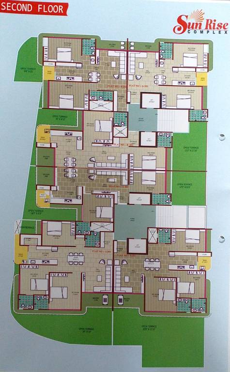  sunrise complex Block A Cluster Plan from 1st to 6th Floor