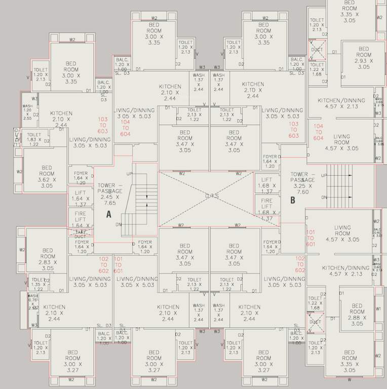  shikhar residency A Cluster Plan from 1st to 6th Floor