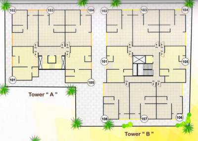  pujan Tower A And B Cluster Plan from 1st to 4th Floor