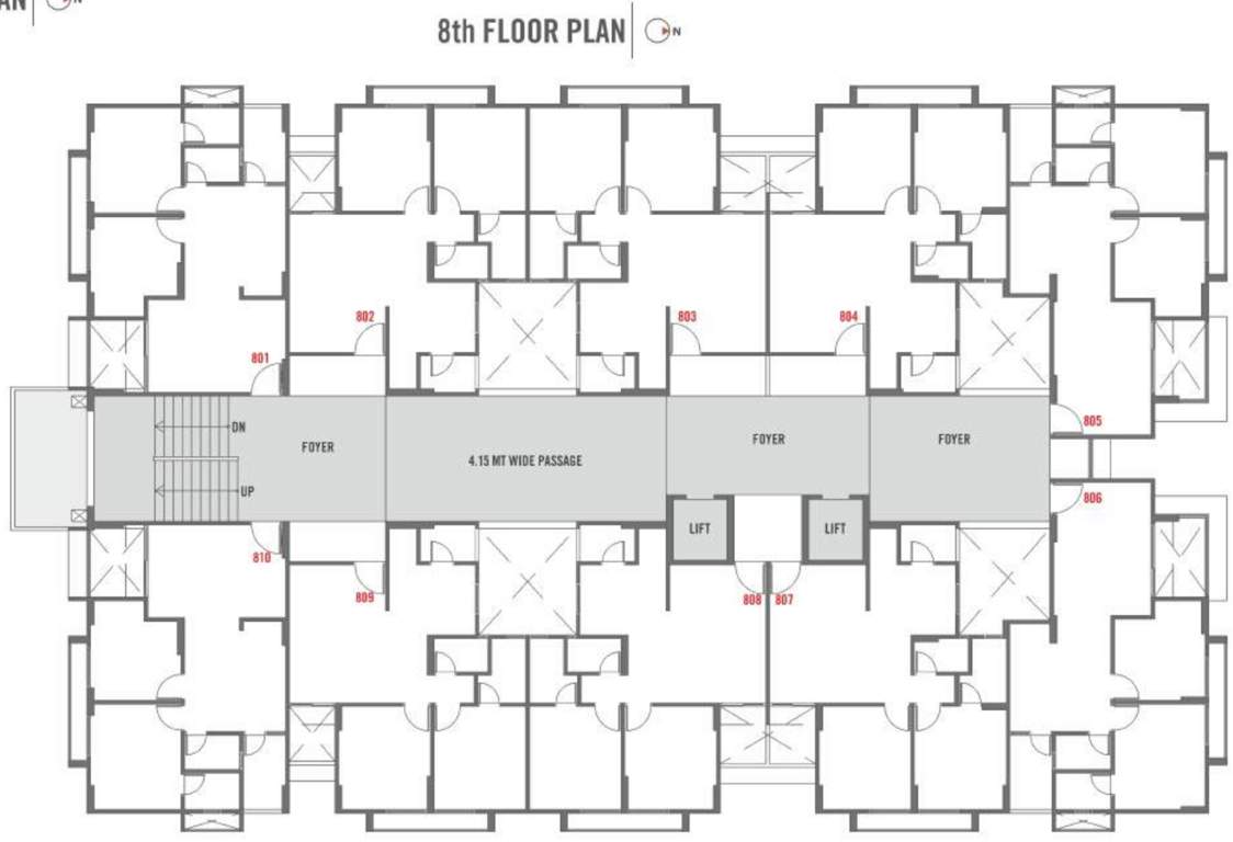  shubh westside Shubh Westside Cluster Plan for 8th Floor