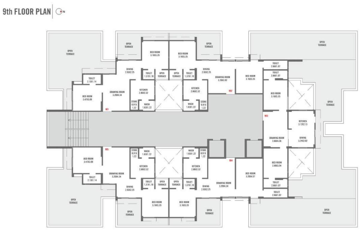  shubh westside Shubh Westside Cluster Plan for 9th Floor
