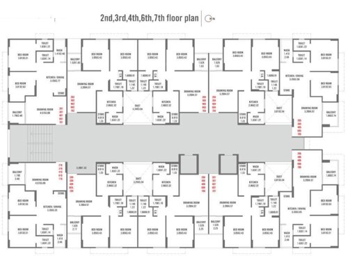  shubh-westside Shubh Westside Cluster Plan from 2nd, 3rd, 4rth, 6th And7th Floor