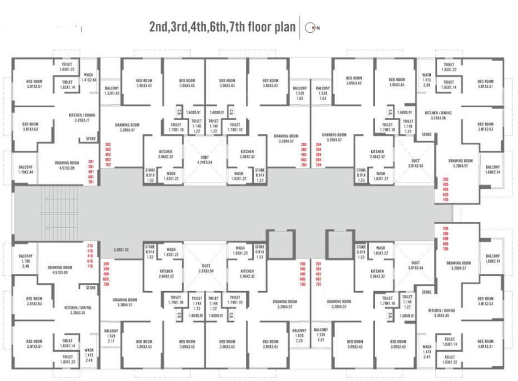  shubh westside Shubh Westside Cluster Plan from 2nd, 3rd, 4rth, 6th And7th Floor