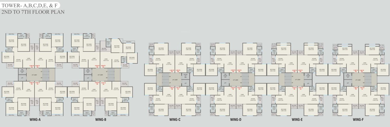  shubham resicom A,B,C,D,E,F Cluster Plan From 2nd To 7th Floor