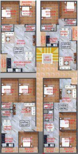  sindu-residency Sindu Residency Cluster Plan from 1st to 5th Floor