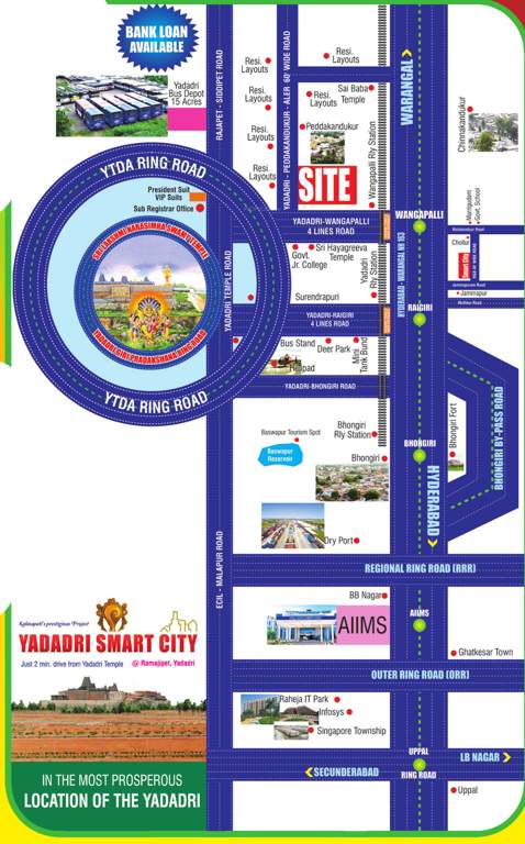  yadadri smart city Location Plan