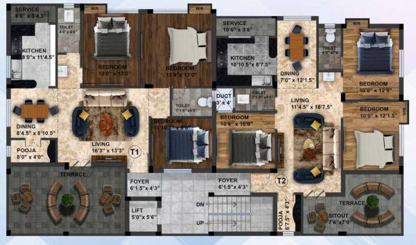  aishwariyam Aishwariyam Cluster Plan For 3rd Floor
