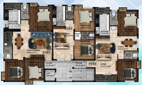  aishwariyam Aishwariyam Cluster Plan From 1st to 2nd Floor