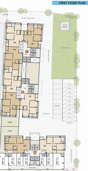  shyam-saral A,B,C Cluster Plan For 1st Floor