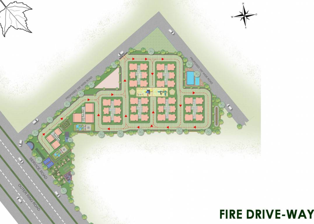  tribhuja Dummy Tower Fire Drive Way Cluster Plan