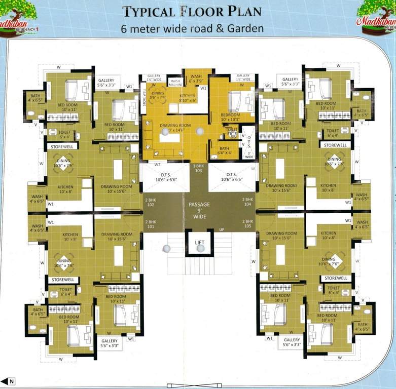  madhuban residency 1 Wing A Cluster Plan from 1st to 5th Floor