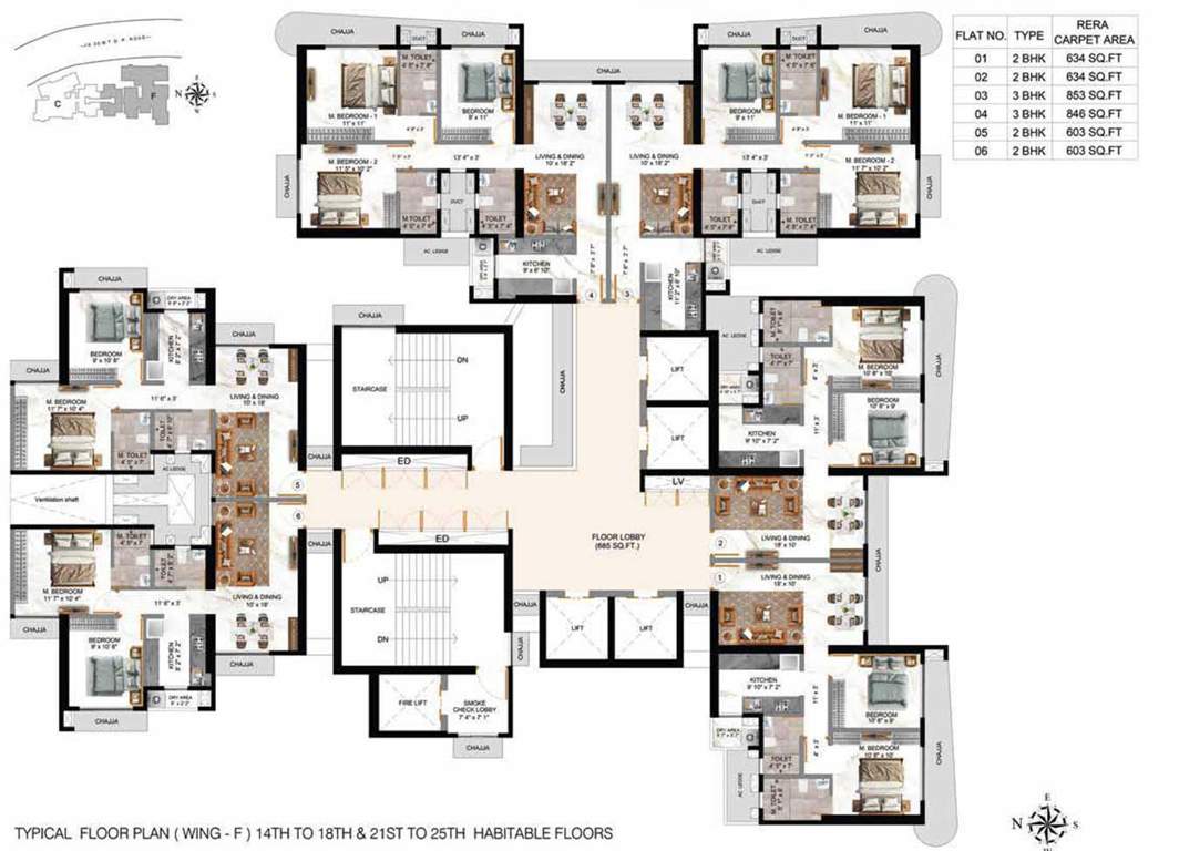  choice c and f wing F Wing Cluster Plan From 14th To 18th, 21st To 25th Floor