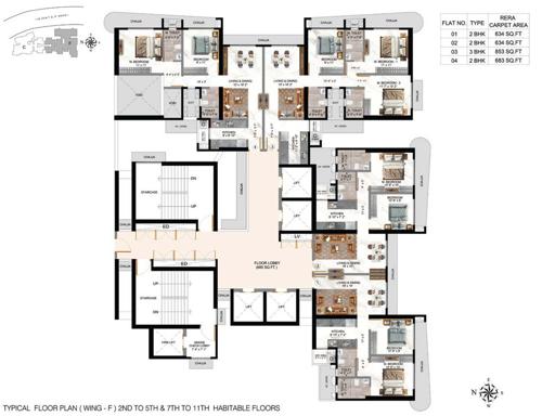  choice-c-and-f-wing F Wing Cluster Plan From 2nd To 5th, 7th To 11th Floor 