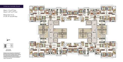  verve Wing C And D - Ground To 8th Floor Cluster Plan for Typical Floor