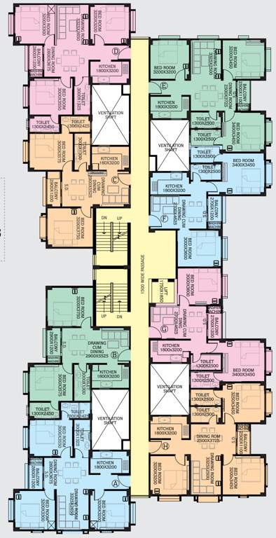 upohar Cluster Plan from 1,2,11,12,13,14,15,16  Floor