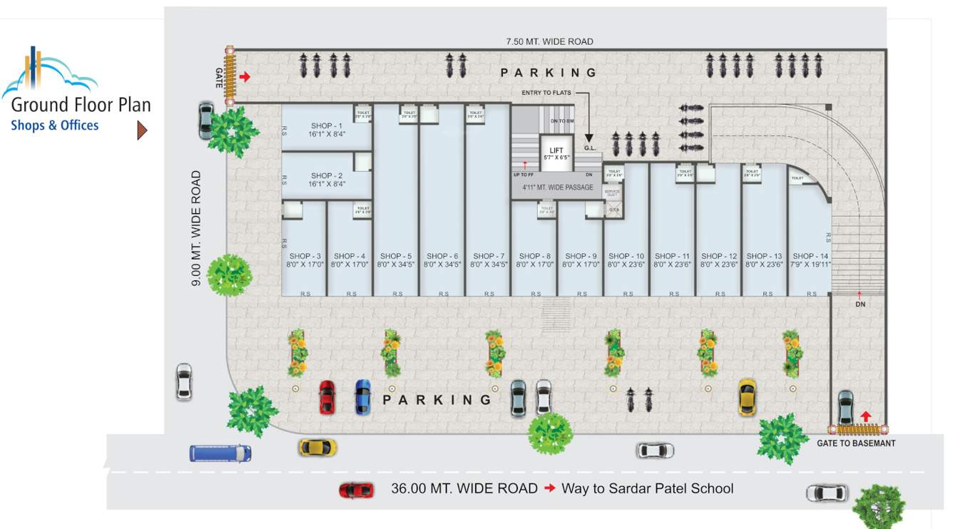  skyz Sagar Skyz Cluster Plan for ground Floor