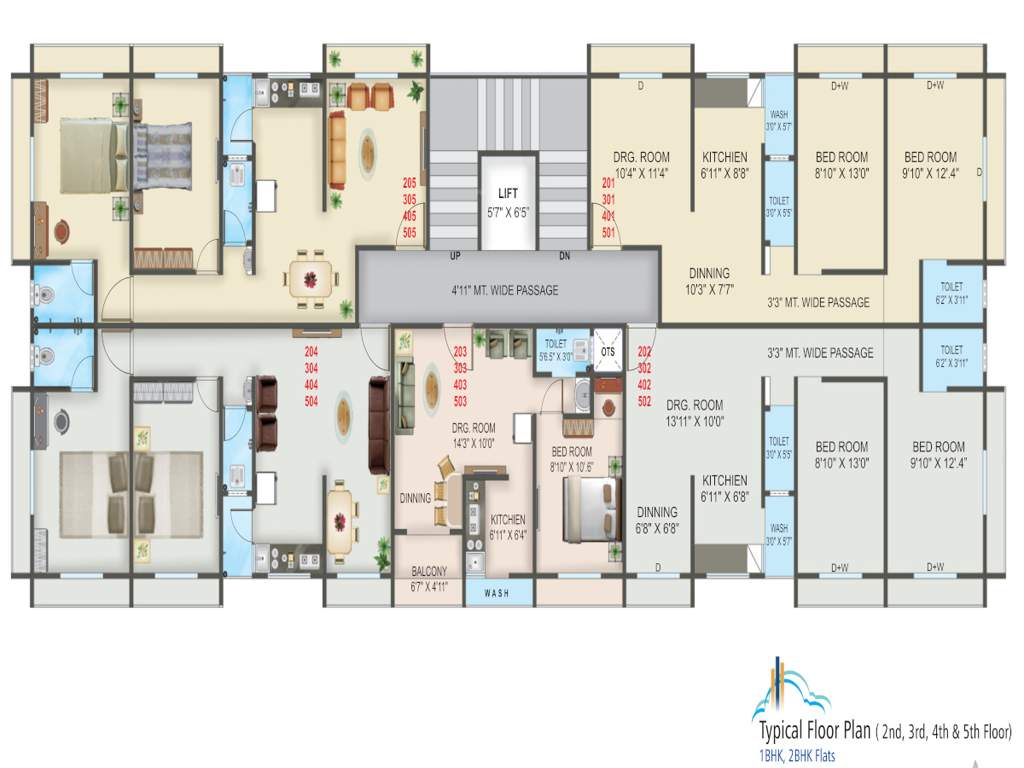  skyz Sagar Skyz Cluster Plan from 2nd to 5th Floor