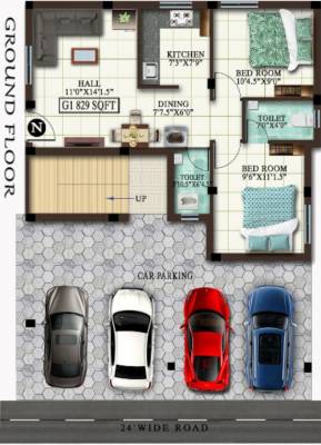  dhatri Dhatri Cluster Plan for ground Floor